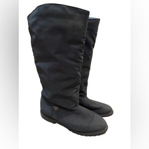 Etienne Aigner Storm Black Tall Winter Boots Faux Fur Lined Size 8M Snow Style